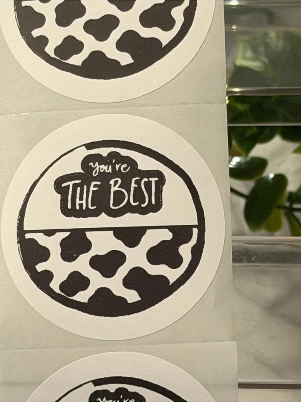 You’re the Best Cow Print Encouragement Stickers 2” Round Labels 200 Count